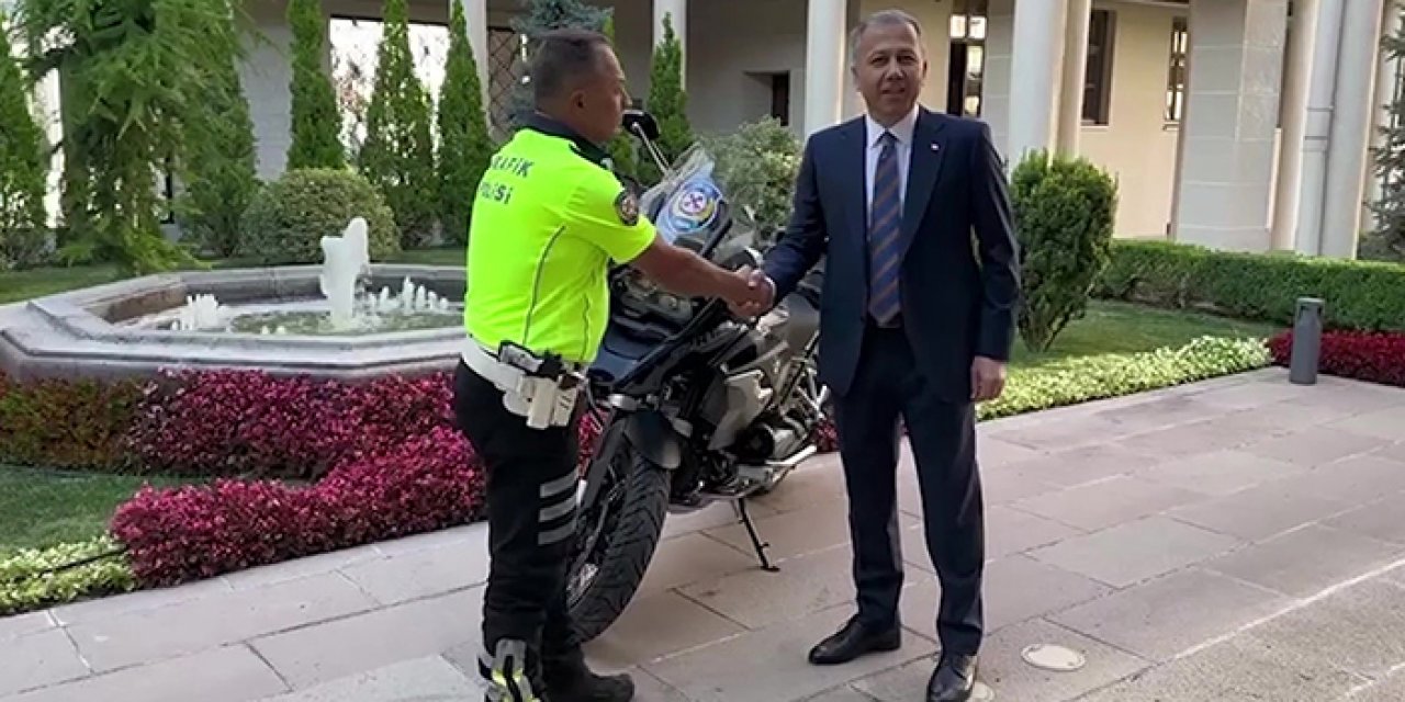 Gence öğüt veren polis memurunun motosikleti yenilendi