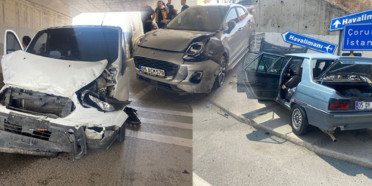 Kavşakta 3 araç birbirine girdi: 1 ölü 3 yaralı