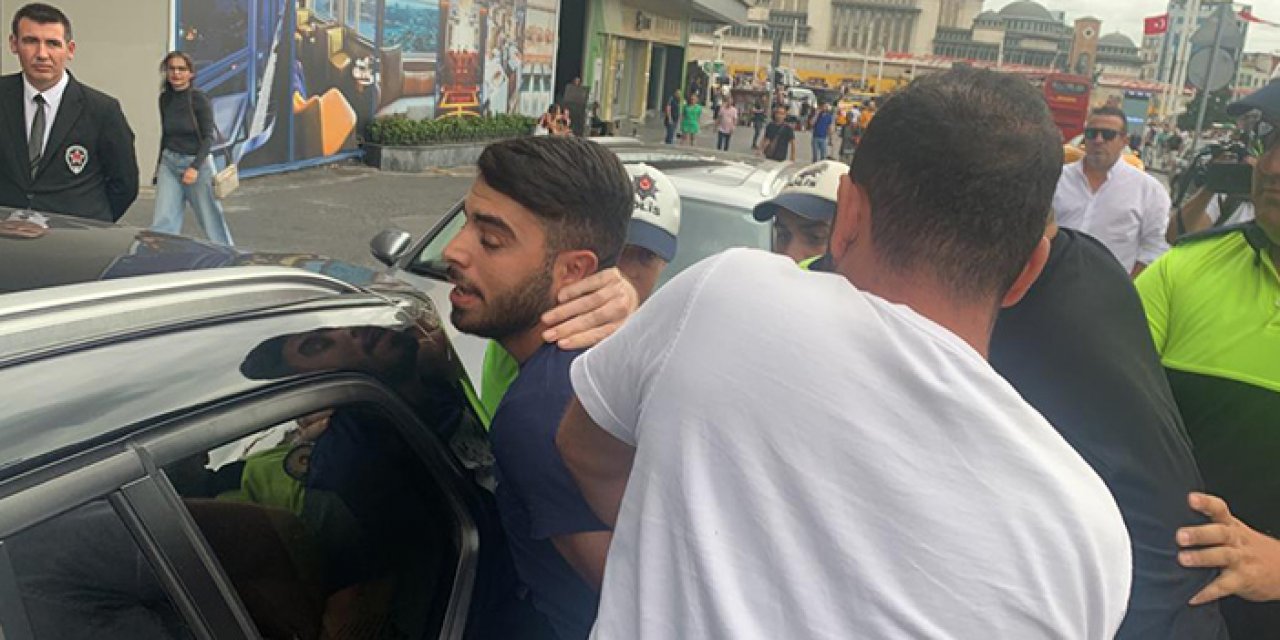 Taşkınlık çıkaran taksici gözaltına alındı