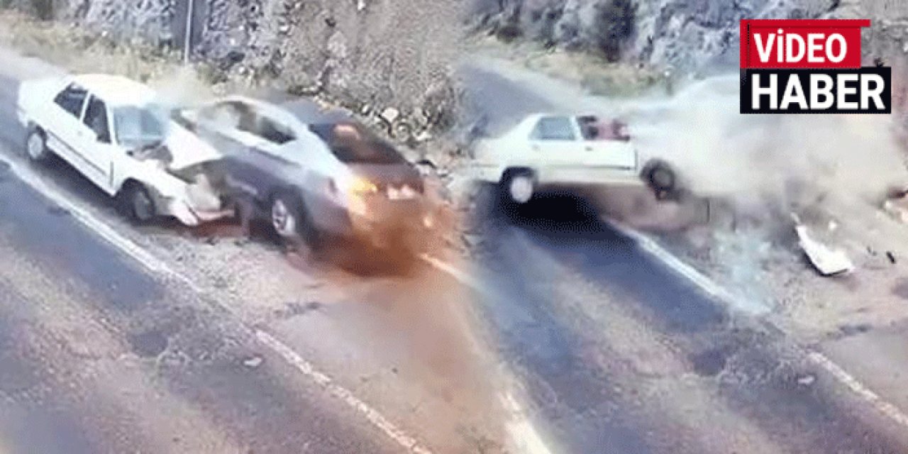 Hatalı sollama can aldı: 2 araba kafa kafaya çarpıştı