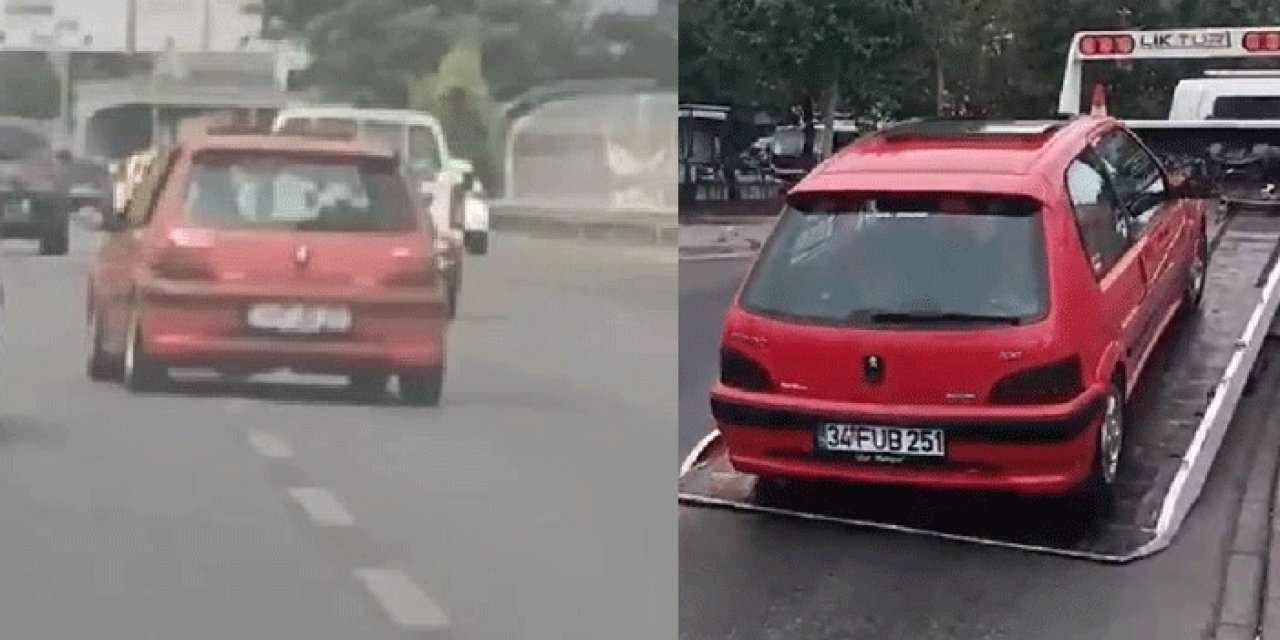 Abart egzoz kullanan sürücüye suçüstü