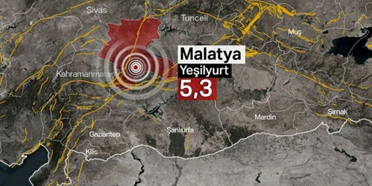 Malatya'da 5.3 büyüklüğünde deprem