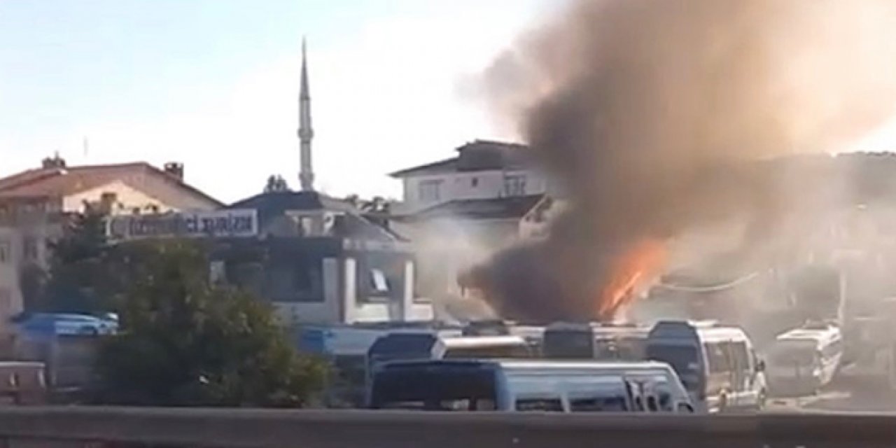 Karavan dönüşümü yapılan iş yerinde yangın!