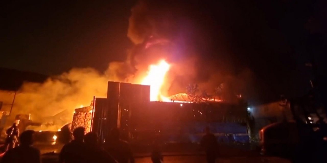 Atık depolama tesisinde dev yangın: Orman yangını engellendi