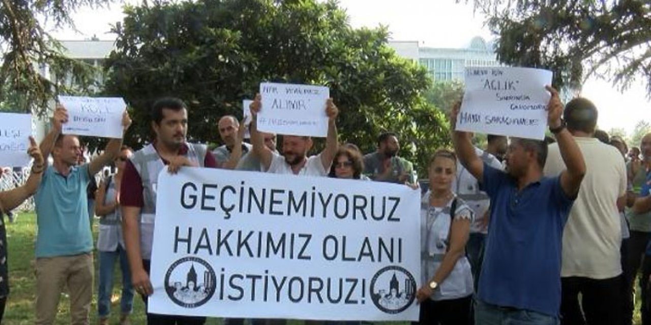 İstanbul'da Belediye çalışanlarının eylemi sürüyor