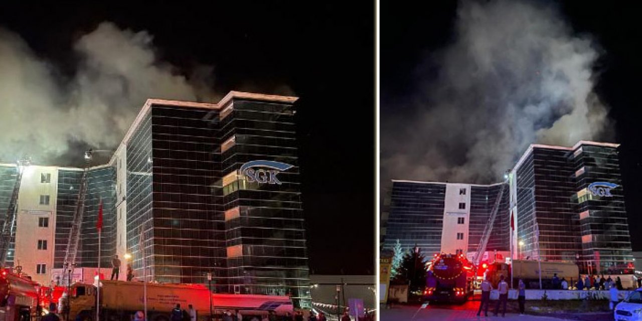 Sivas'ta SGK binasında yangın çıktı