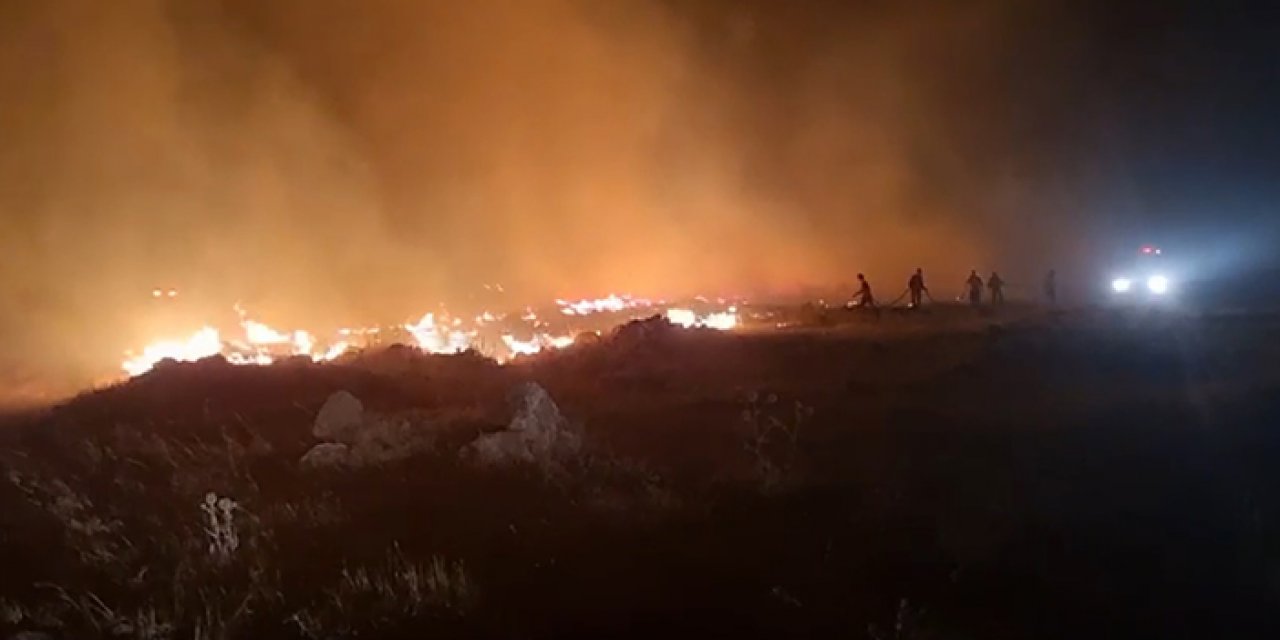 Niğde'de mera yangını: Kaza yapan 3 itfaiyeci yaralandı