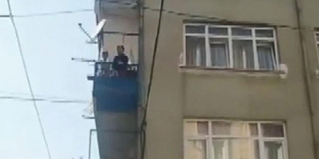 Balkona çıkıp ‘Beni kurtarın’ diye bağırdı