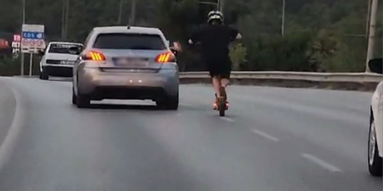 Otoyolda tehlikeli yolculuk