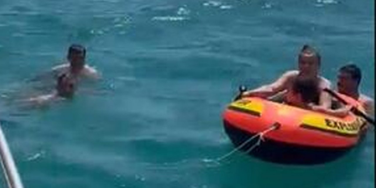 Denizde mahsur kalan kişiler kurtarıldı