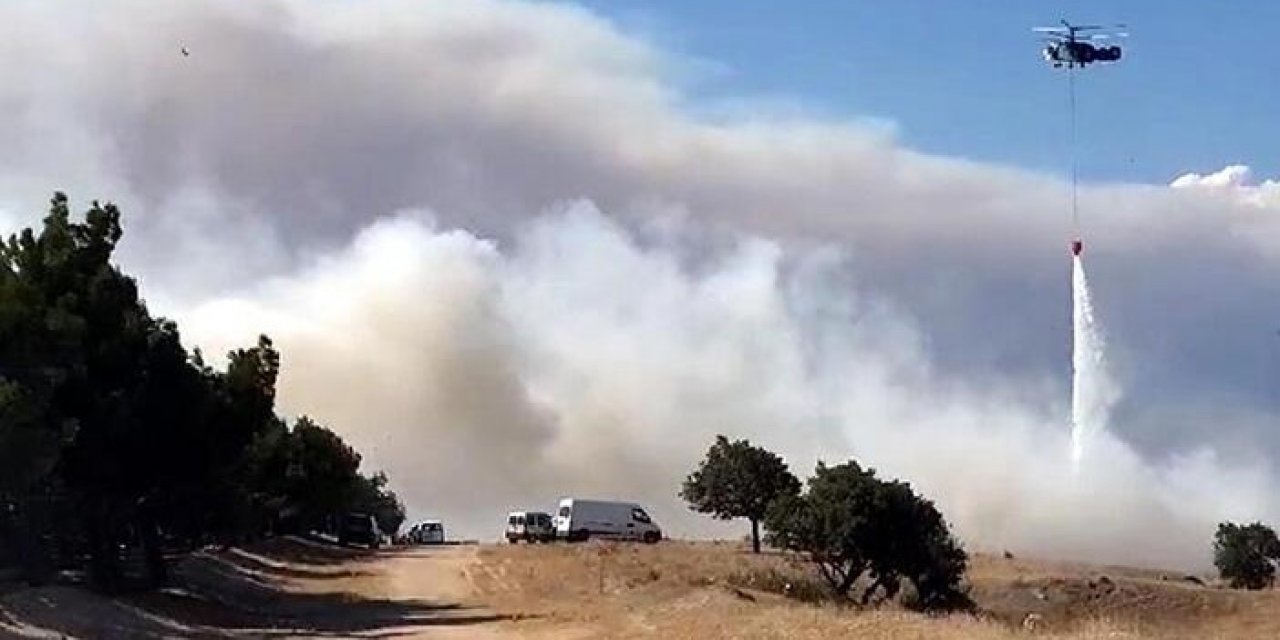 Çöplükteki yangın sıçramadan söndürüldü