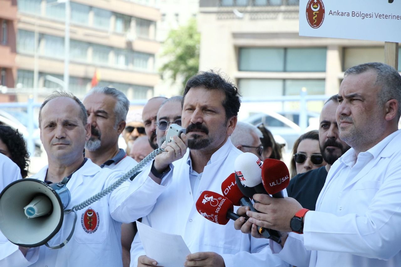 Veterinerler Ankara'da iş bıraktı