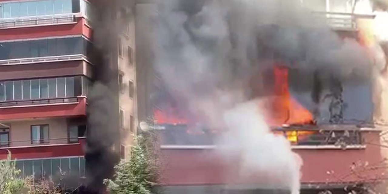 Yenimahalle'de korkutan yangın! Balkonda çıktı, evi komple yaktı