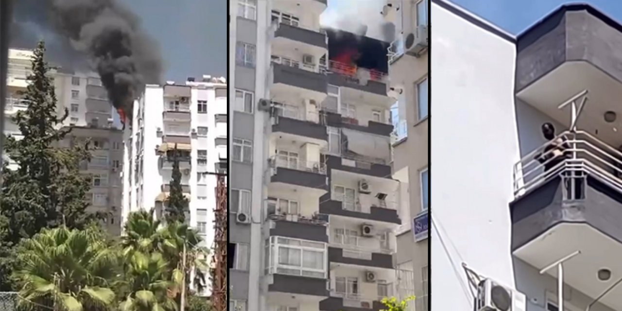 Çıkan yangında mahsur kaldı