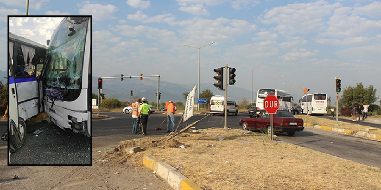Yolcu otobüsü ile işçi servisi çarpıştı: 11 yaralı