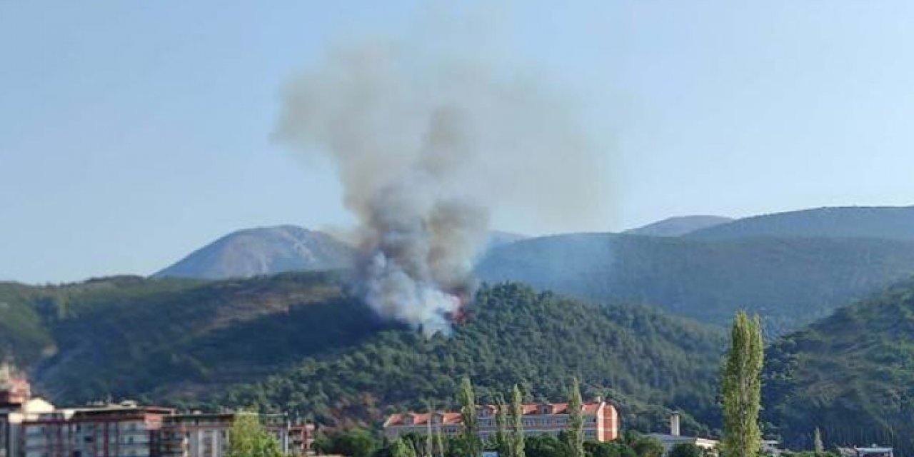 Manisa'da yangın: Havadan ve karadan müdahale ediyor