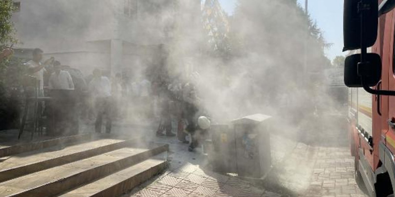 Manisa'da elektrik trafosunda yangın çıktı