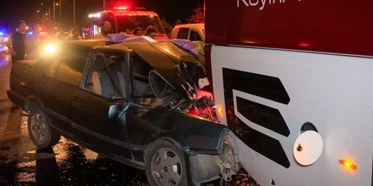 Yolcu otobüsüne çarptı vefat etti