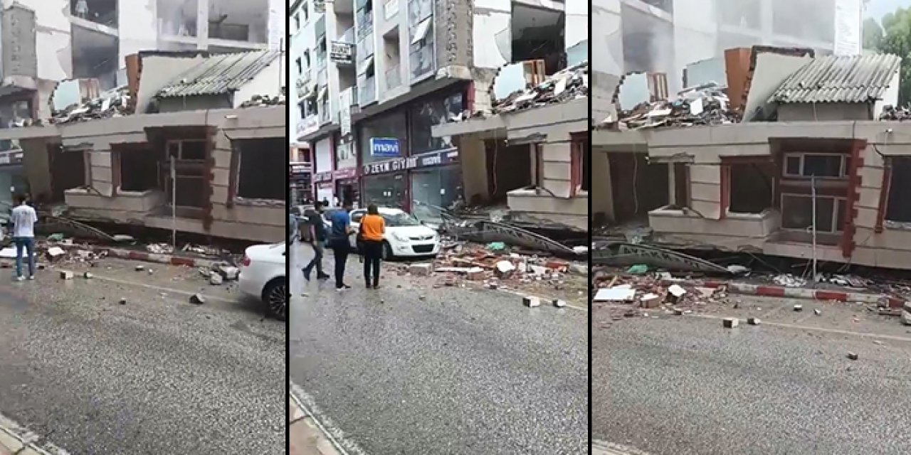 Şiddetli yağışlar hasarlı binaların çökmesine neden oldu