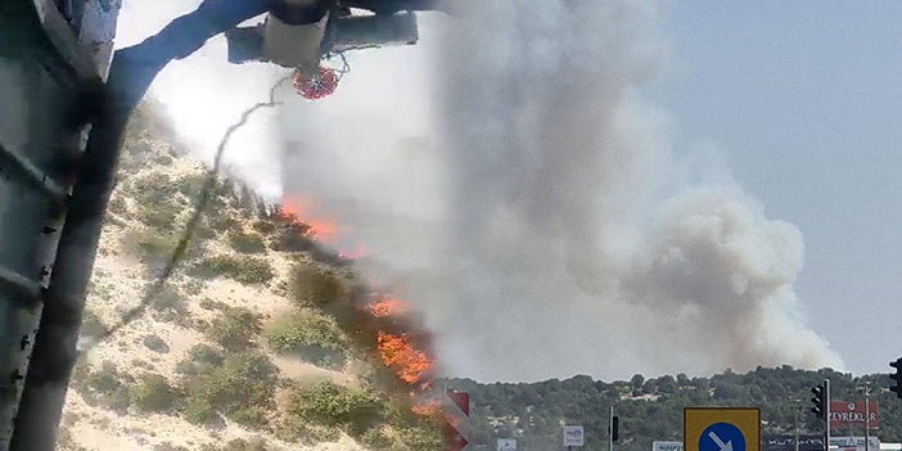 Kütahya merkeze yakın bölgede orman yangını çıktı