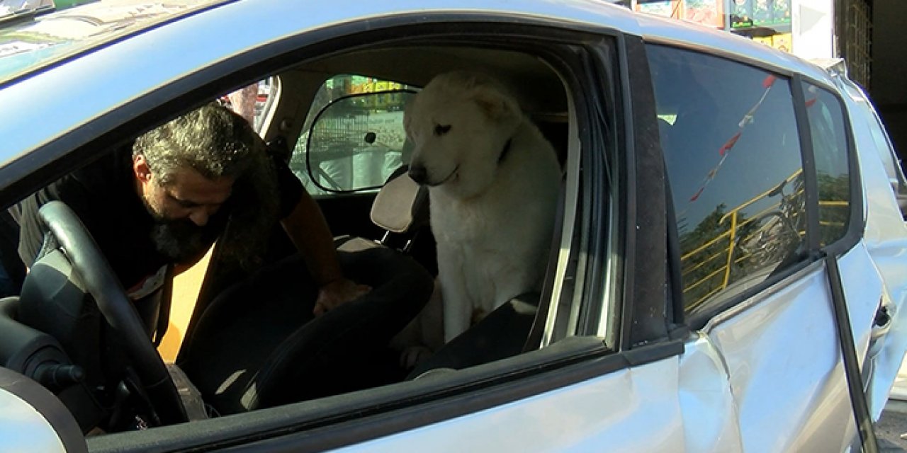 Kaza sonrası bir süre araçtan çıkamadı