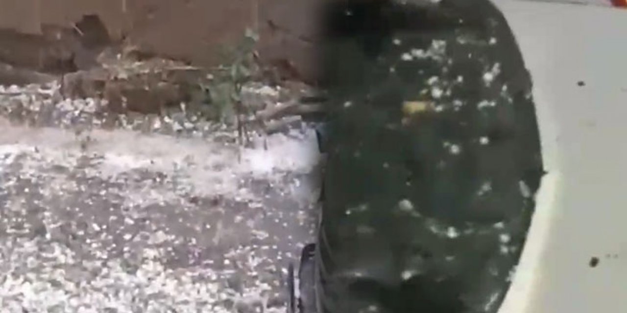Sivas’ta dolu yağdı! Çok sayıda araç hasar gördü
