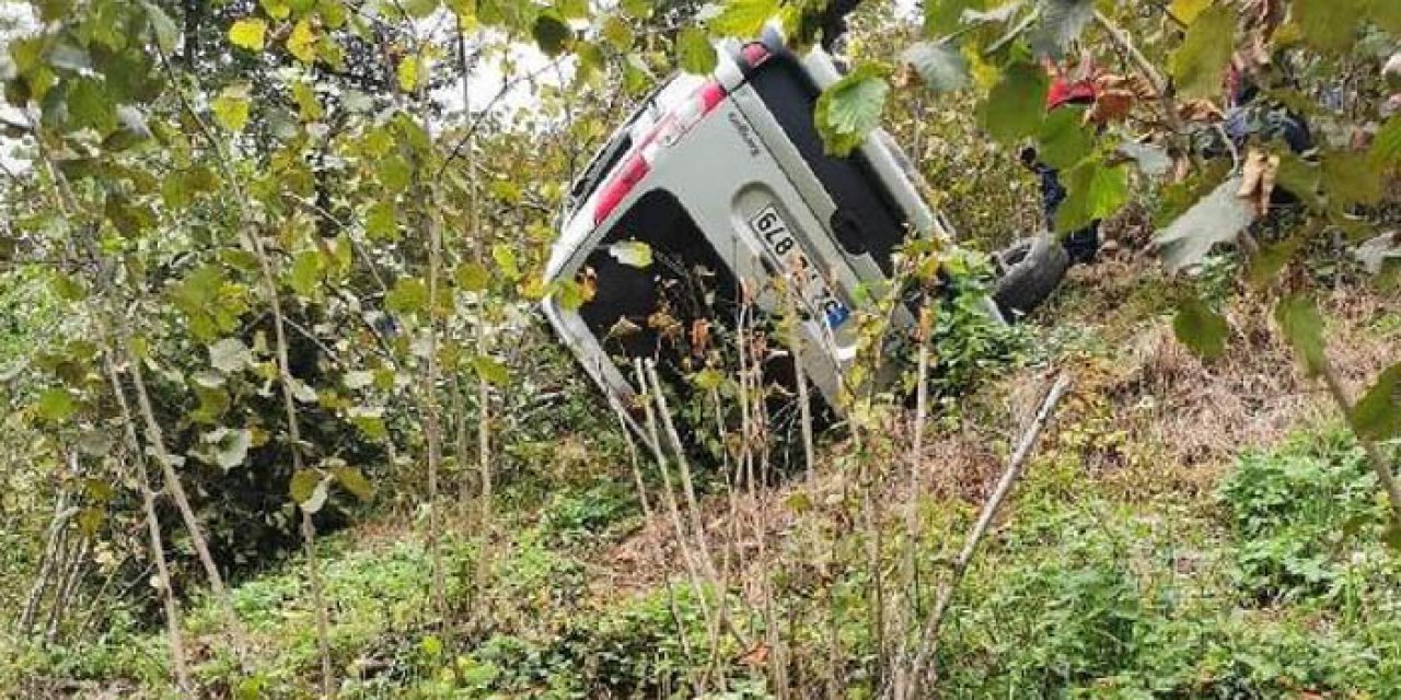Fındık bahçesinde kamyonet devrildi: 1 ölü 1 yaralı