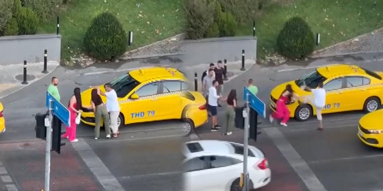 İstanbul'da taksici ile kadınlar arasında kavga