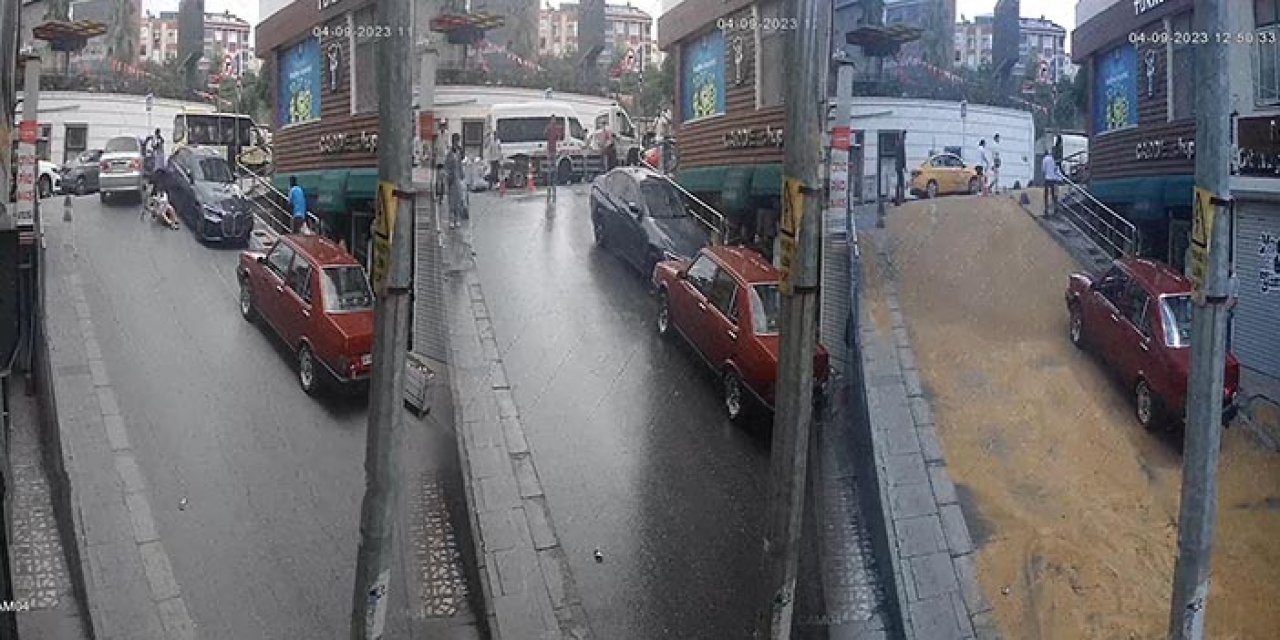 Dönerci dükkânının yağ kolileri patladı: Kazaya sebep oldu