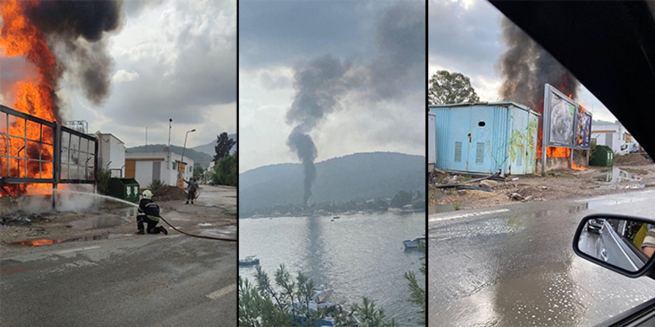 Düşen yıldırımlar yangına neden oldu