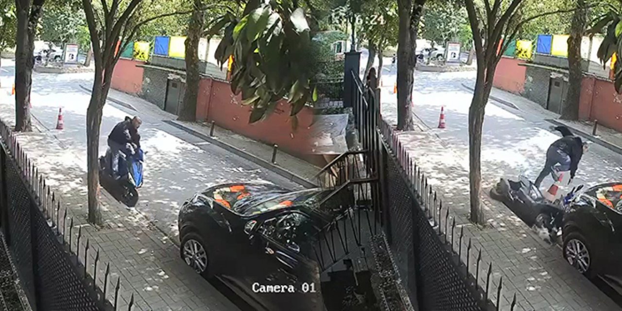 Acemi hırsız kaçarken motosikletten düştü