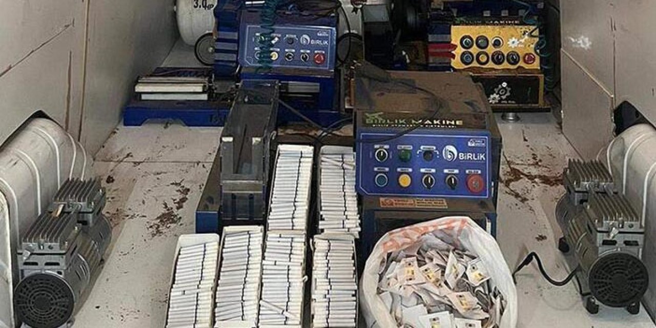 Kaçak sigara imalathanesine operasyonu: 2 gözaltı