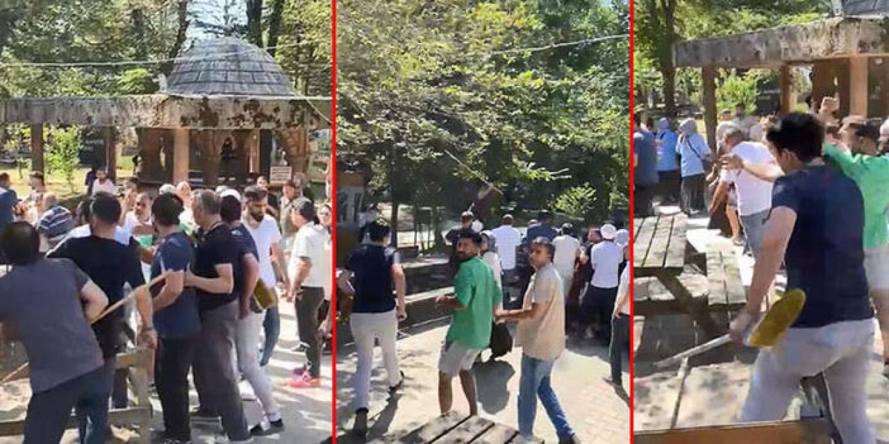 Türbede yumruk ve sopalar havada uçuştu