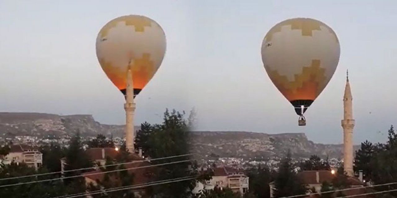 Nevşehir’de sıcak hava balonu camiye çarptı