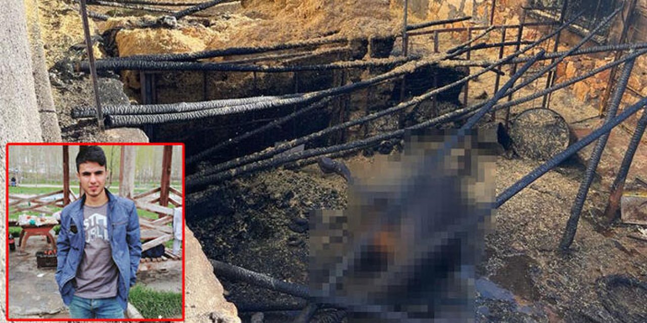 Yangında hayvanları kurtarmaya çalışırken yaralandı