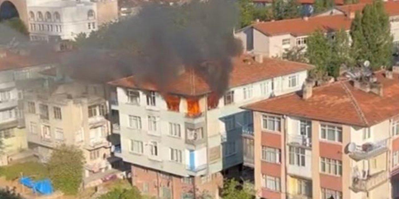 3 katlı binada yangın