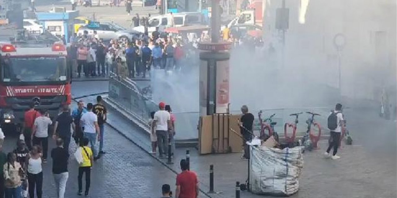 İstanbul'daki metro istasyonunda yangın çıktı