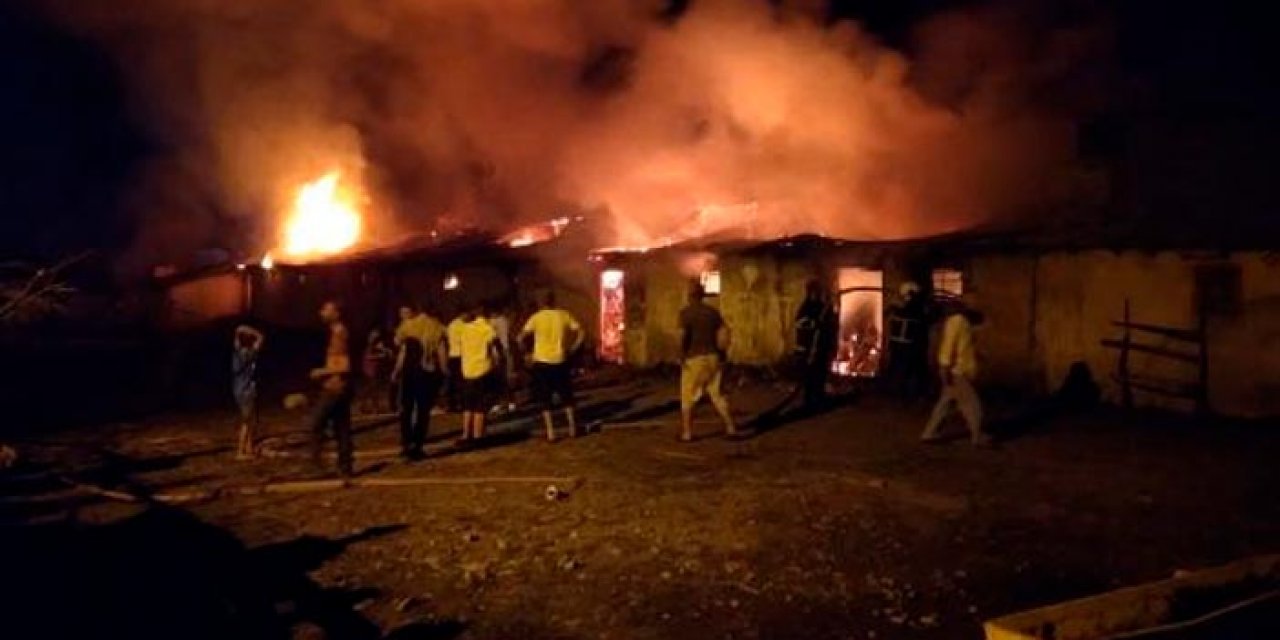 Ahırda yangın çıktı: 2 inek öldü