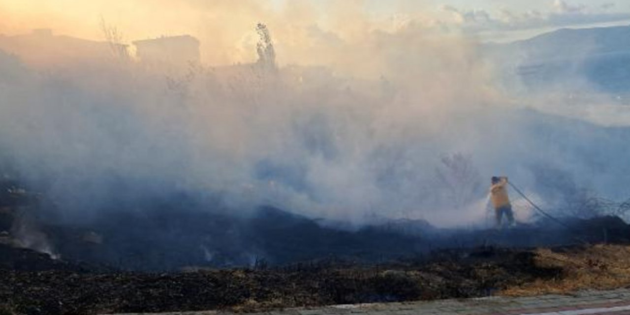 Balıkesir'de otluk yangını: 1 kişi dumandan etkilendi