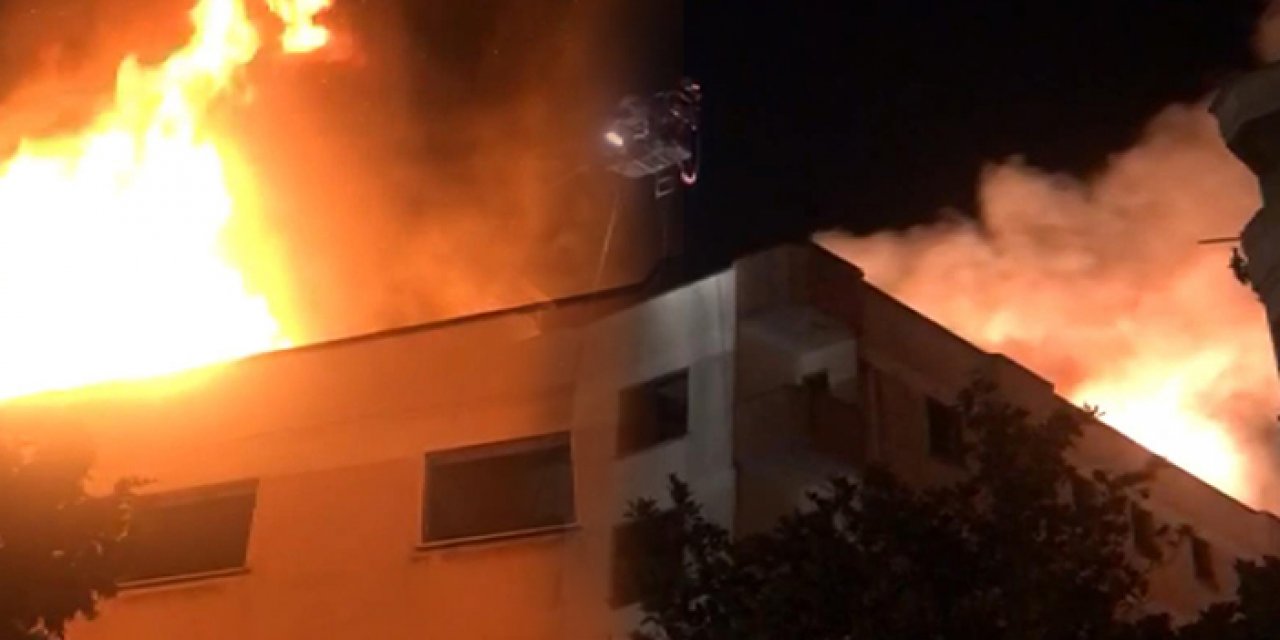 İstanbul'da 5 katlı bina alev alev yandı