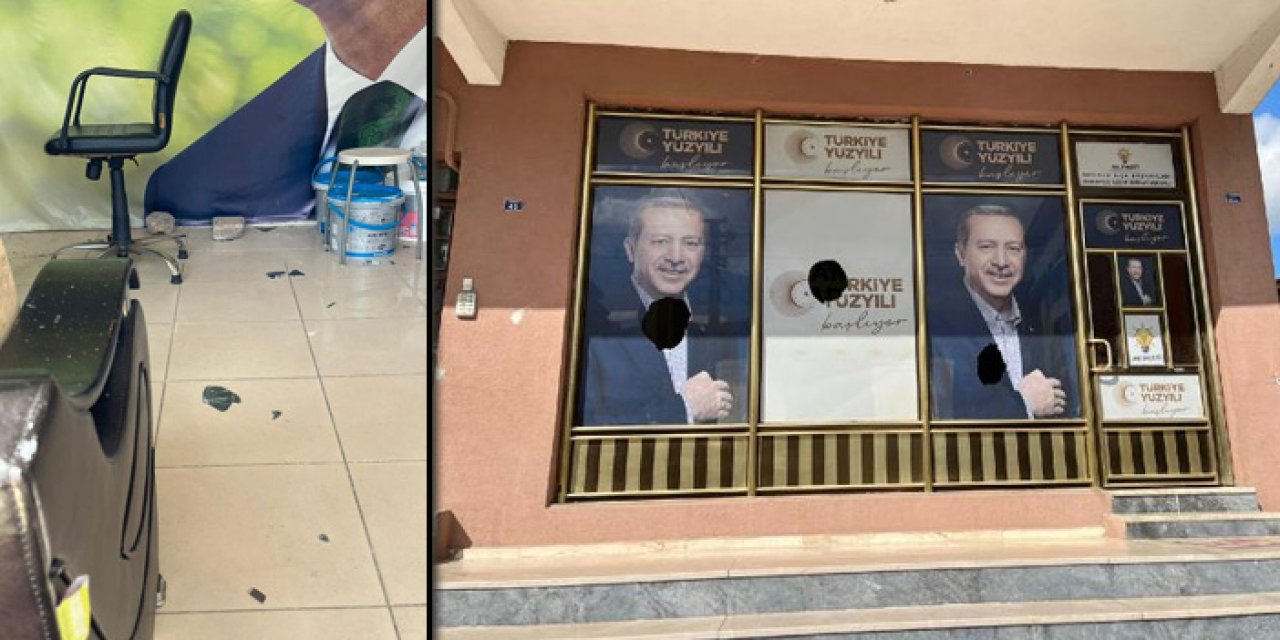 AK Parti'nin eski seçim ofisinin de camlarını kırdı
