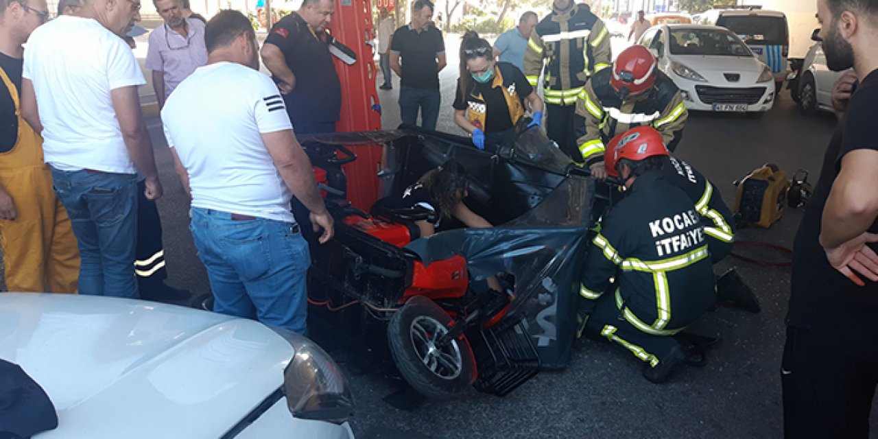 Otomobil ile triportör çarpıştı: 2 ağır yaralı