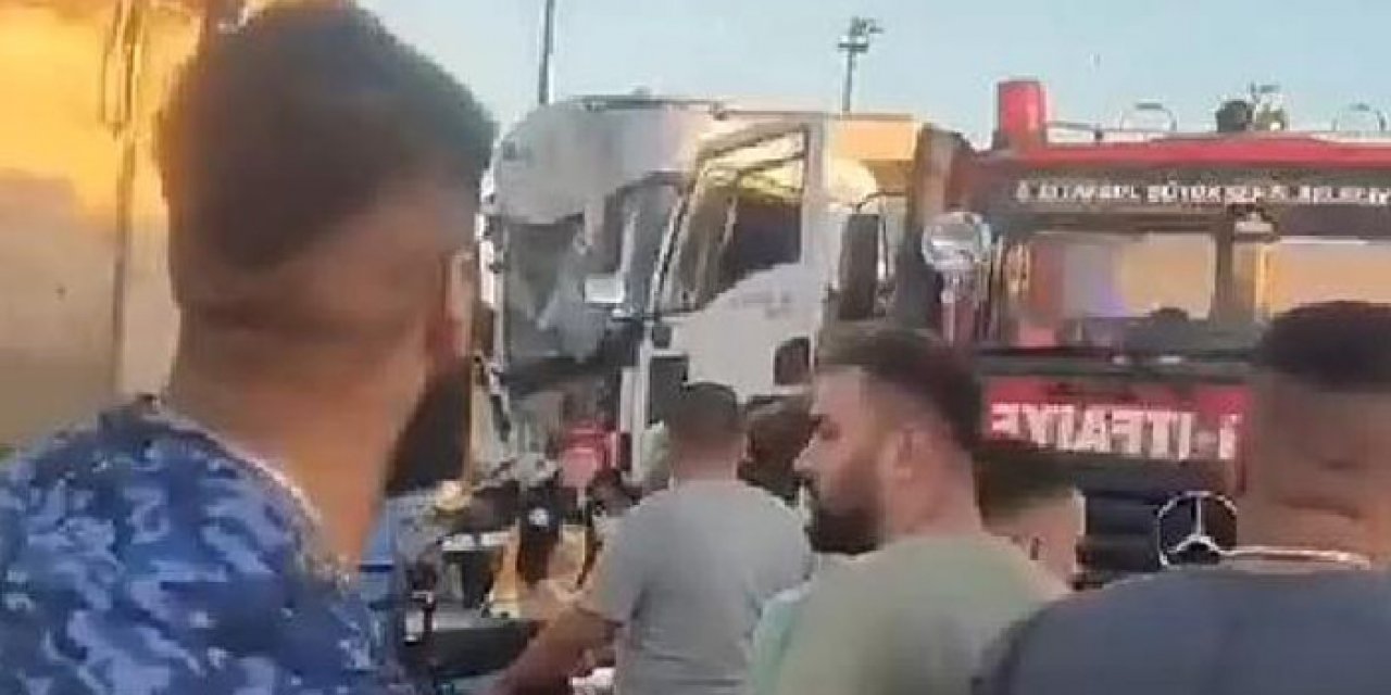 Silivri'de 3 TIR'ın karıştığı kazada 1 kişi yaralandı