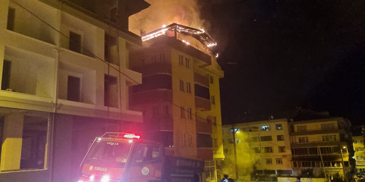 5 katlı binada korkutan yangın