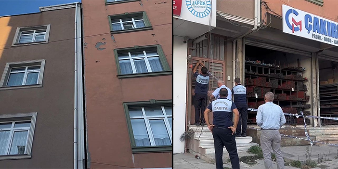 İnşaat esnasında hasar oluşan bina tahliye edildi