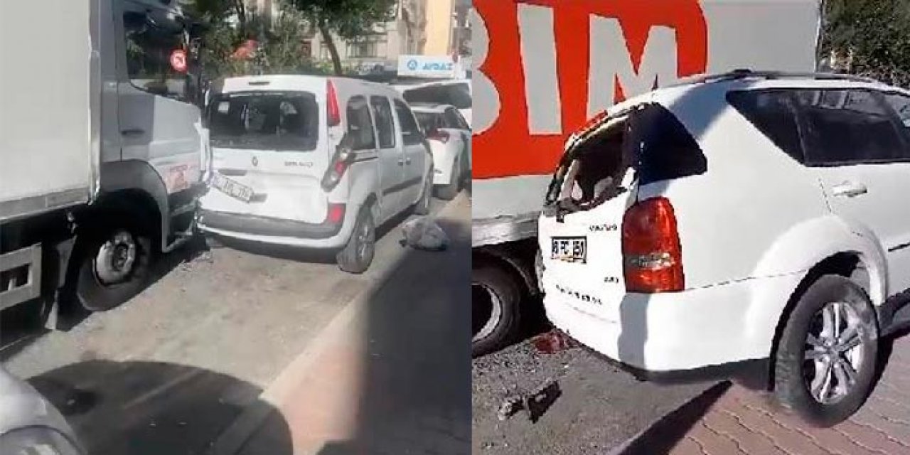 El frenini çekmeyi unuttu: 9 araca çarptı