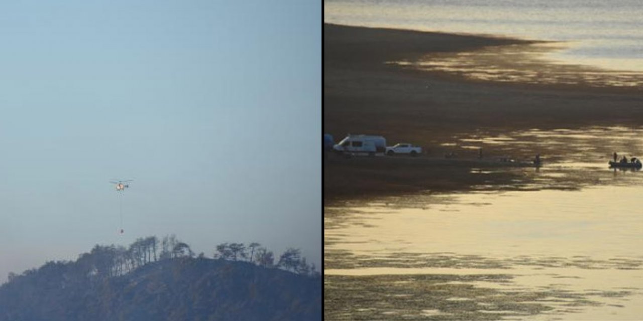 Yangın helikopteri baraja düştü: Kurtarma çalışmaları sürüyor