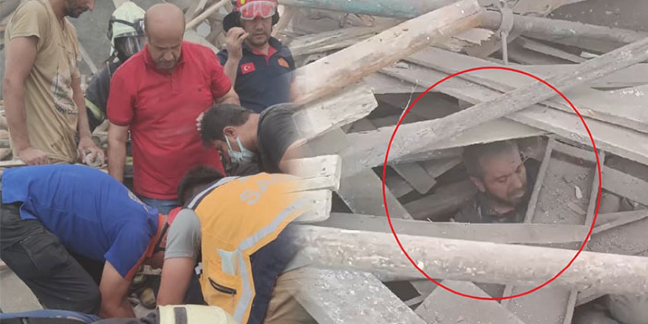 Cami inşaatının iskelesi çöktü: 4 işçi altında kaldı!