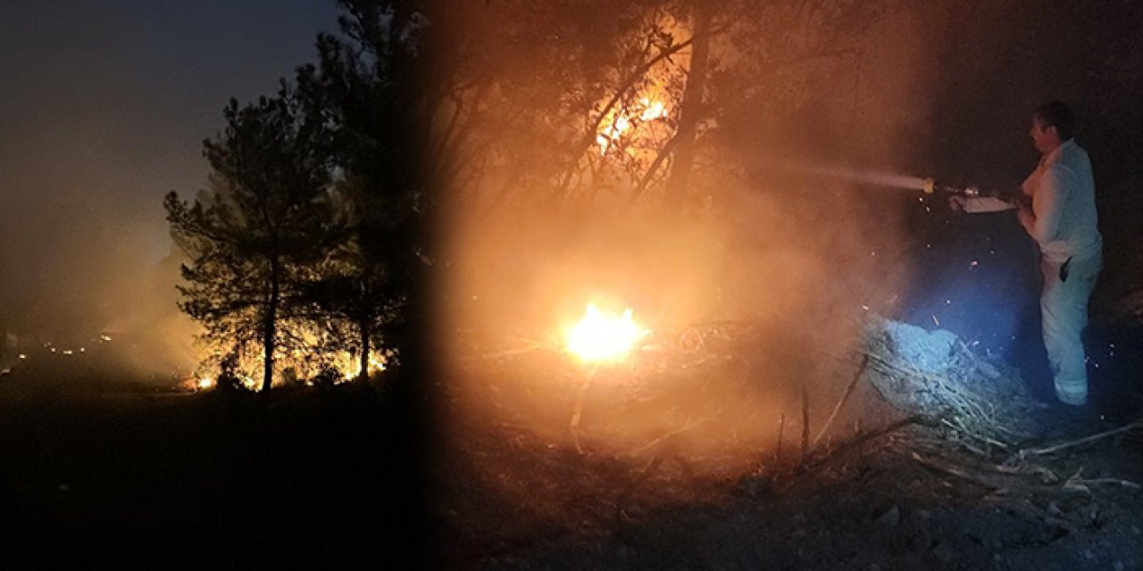 İzmir'deki orman yangınını söndürme işlemleri sürüyor
