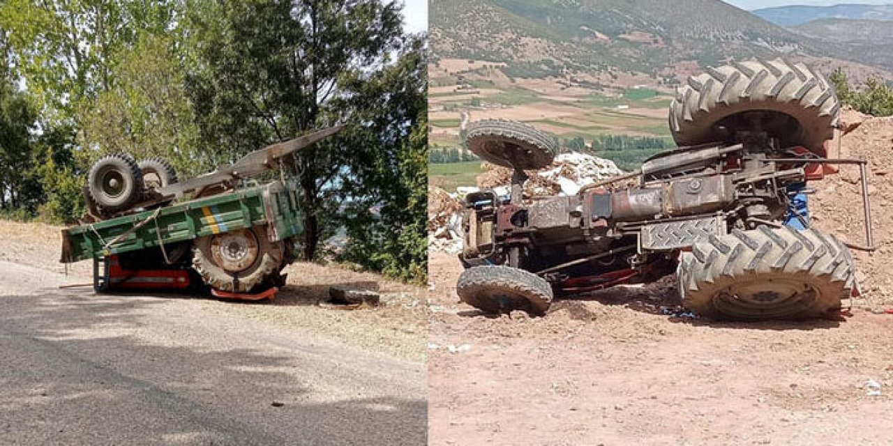 Traktör devrildi: 1 ölü 2 yaralı